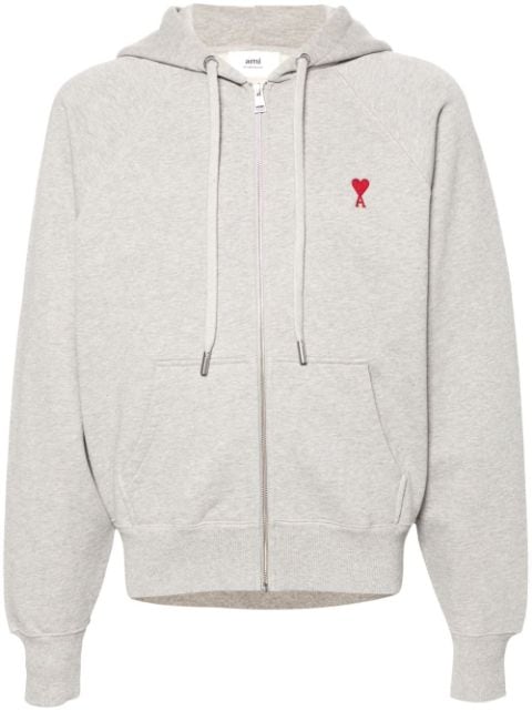 Ami hoodie à motif ami de coeur brodé gris chiné - Lothaire
