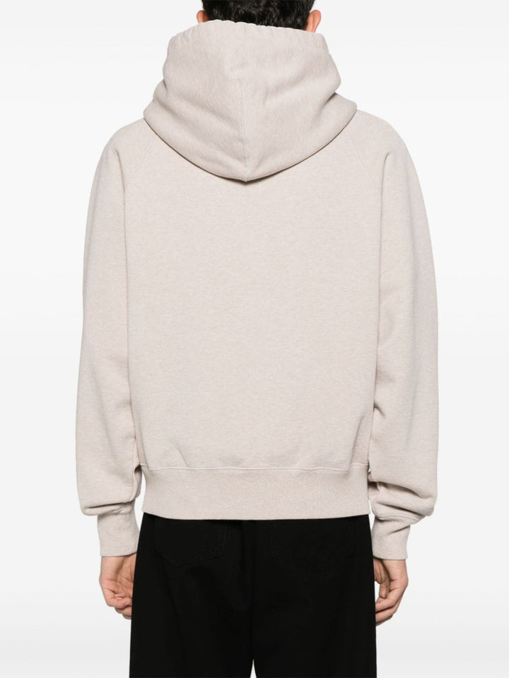 Ami hoodie Ami de Coeur à fermeture zippée beige chiné - Lothaire