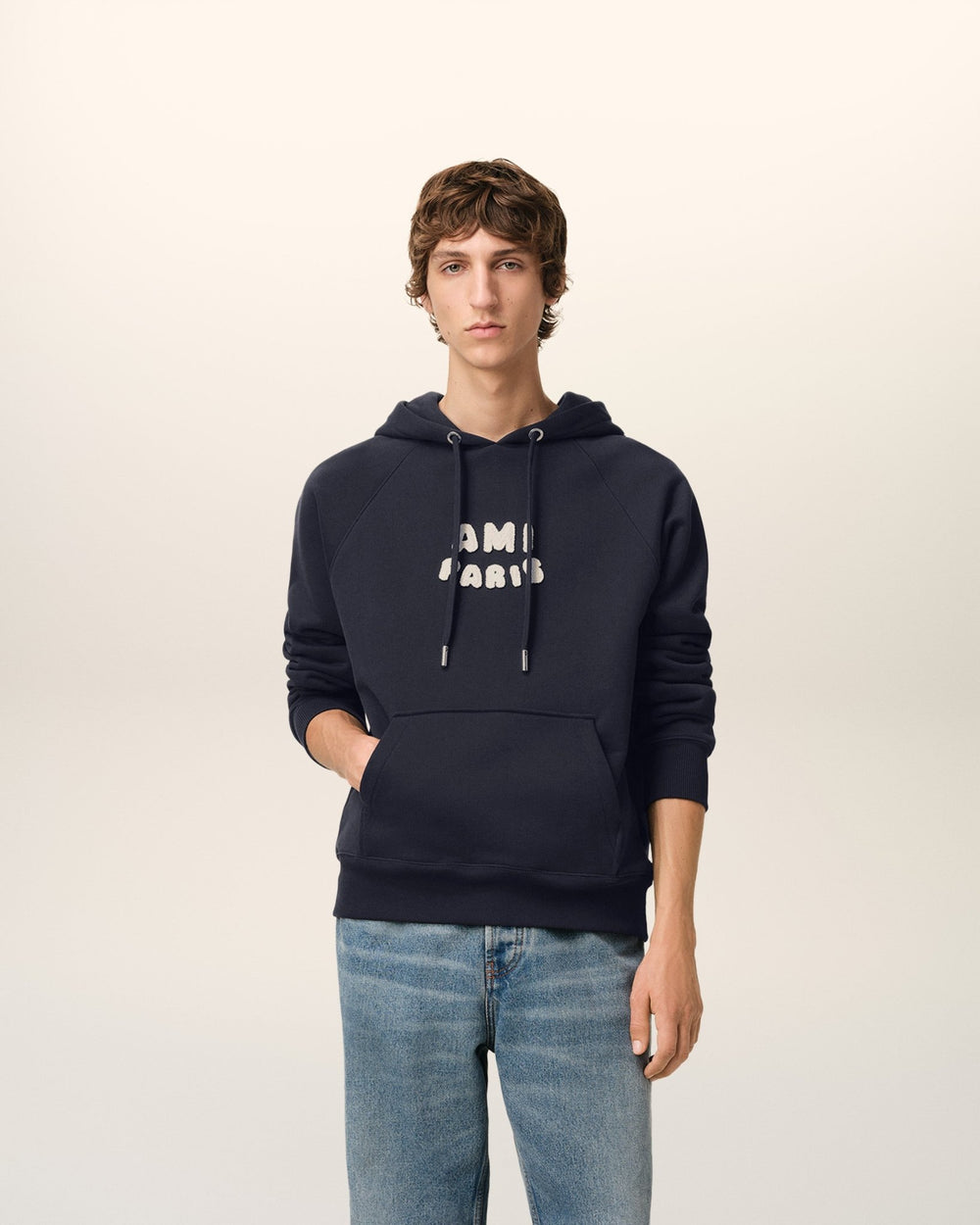 AMI - HOODIE BLEU MARINE PATCH AMI PARIS EN COTON - Lothaire