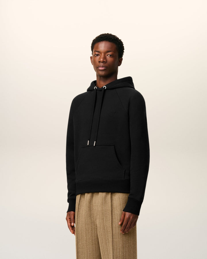 AMI - Hoodie noir ami de cœur en coton - Lothaire