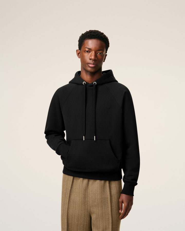 AMI - Hoodie noir ami de cœur en coton - Lothaire