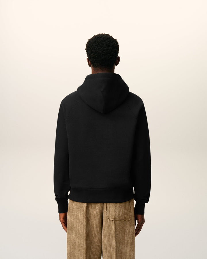 AMI - Hoodie noir ami de cœur en coton - Lothaire