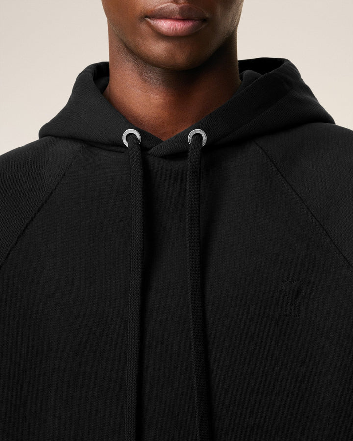 AMI - Hoodie noir ami de cœur en coton - Lothaire