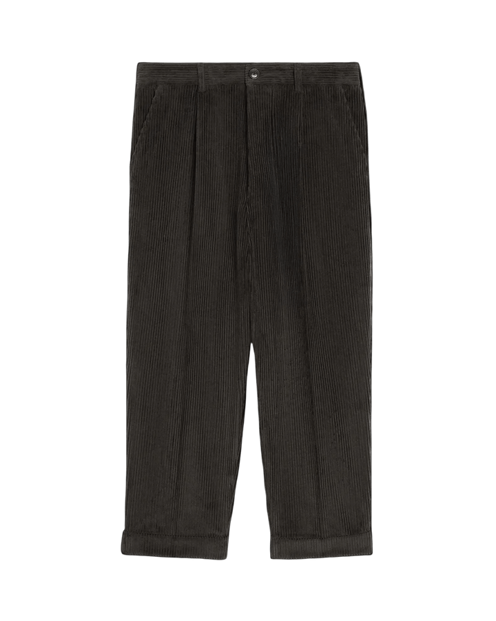 AMI - Pantalon Noir Carotte Coupe Oversize en velours côtelé noir - Lothaire