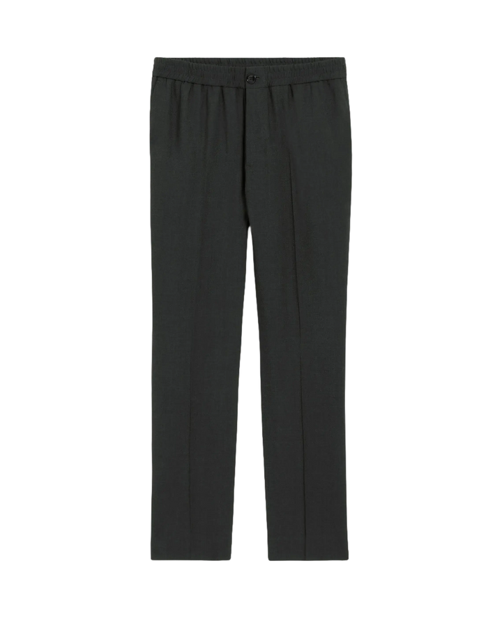 AMI - Pantalon Noir Taille Élastiquée En Laine - Lothaire
