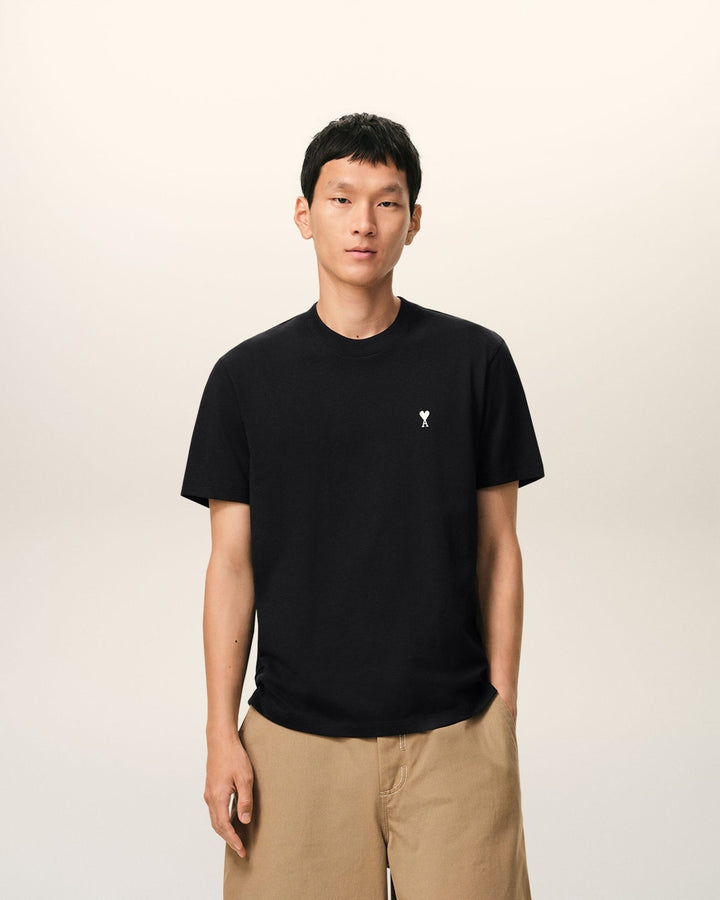 AMI PARIS - Ami de Coeur T-shirt in Light Cotton Jersey Noir - Lothaire