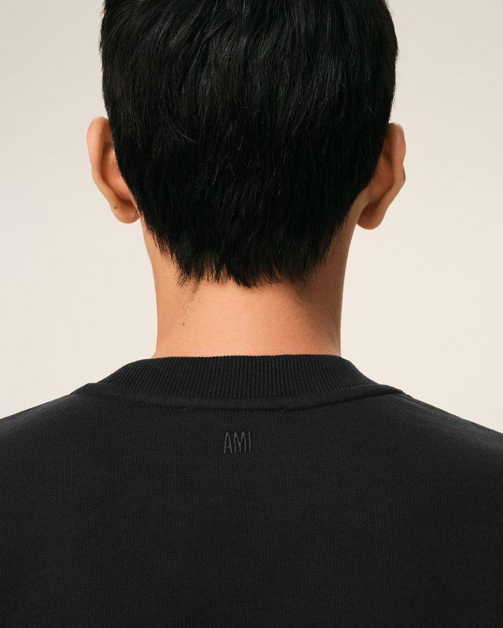 AMI PARIS - Black Cotton Ami De Coeur Sweatshirt Noir - Lothaire