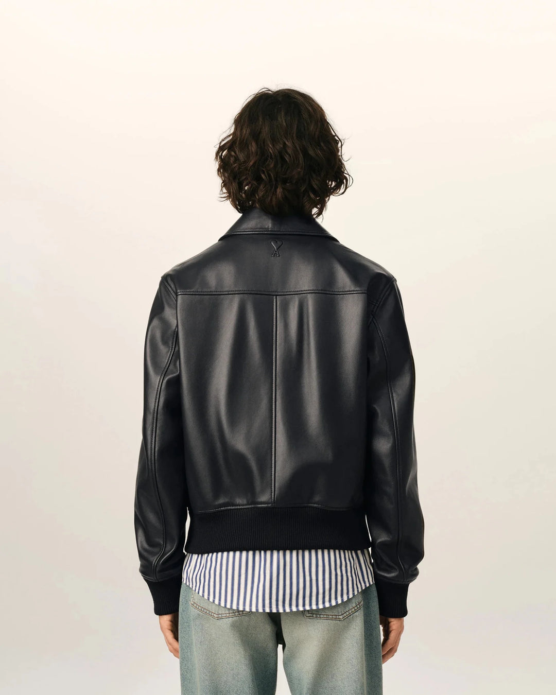 AMI PARIS - Blouson zippé en cuir d’agneau Noir - Lothaire