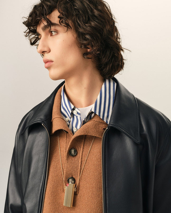 AMI PARIS - Blouson zippé en cuir d’agneau Noir - Lothaire