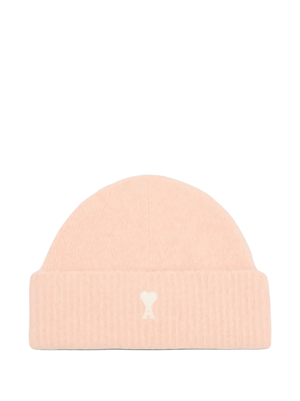 AMI PARIS - Bonnet en alpaga ami de coeur rose poudre/ecru - Lothaire