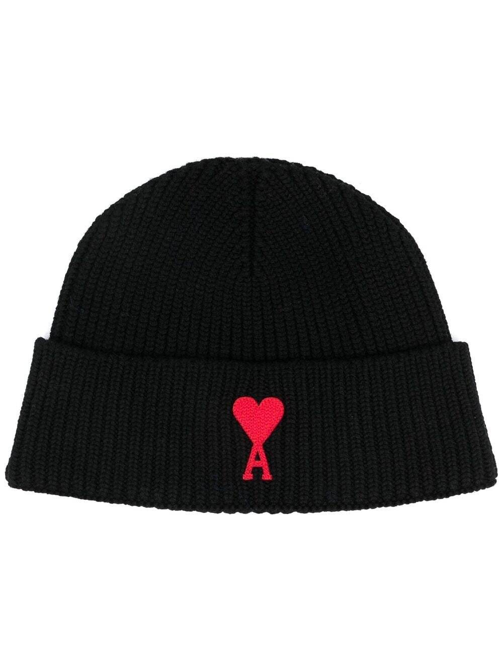 AMI Paris - Bonnet en maille - Noir - Lothaire