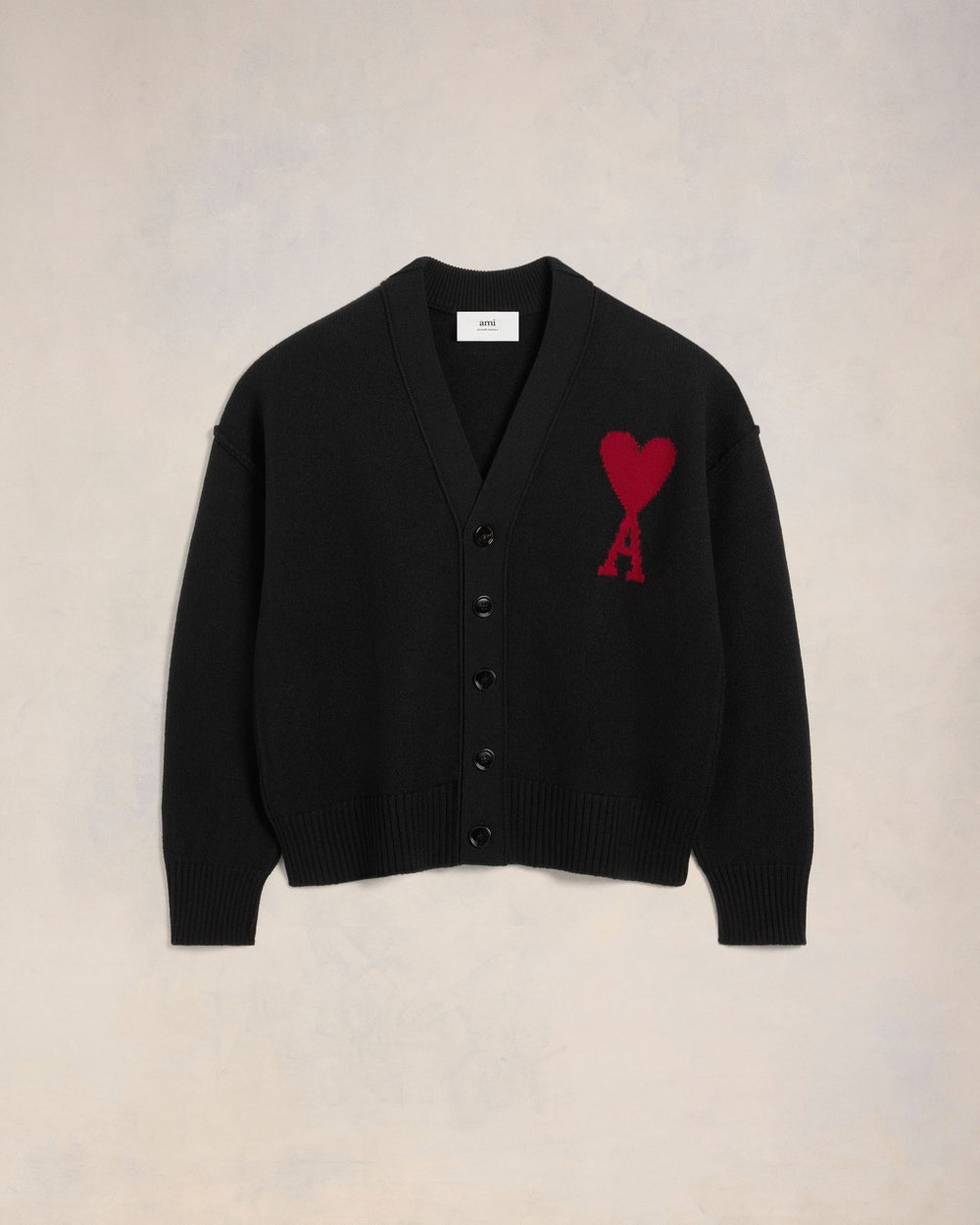 AMI Paris - Cardigan Ami de Coeur Noir Rouge - Lothaire