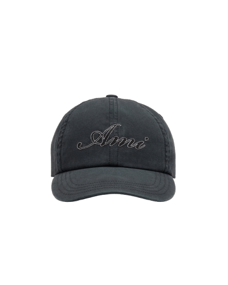AMI PARIS - Casquette en coton brodée Noir délavé - Lothaire