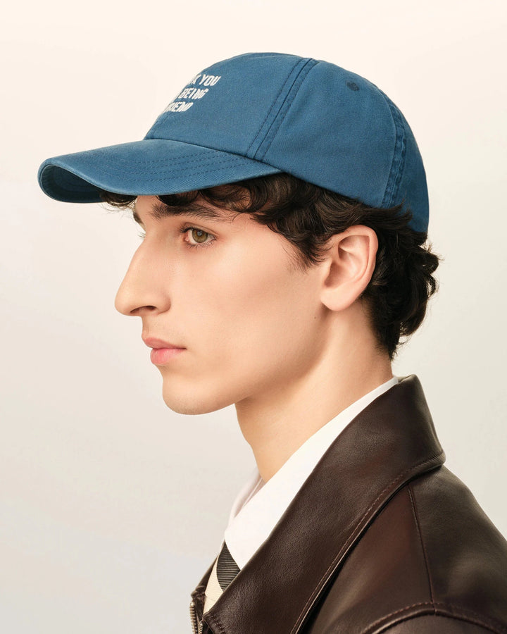 AMI PARIS - Casquette en coton « Thank You For Being a Friend » Bleu roi délavé - Lothaire