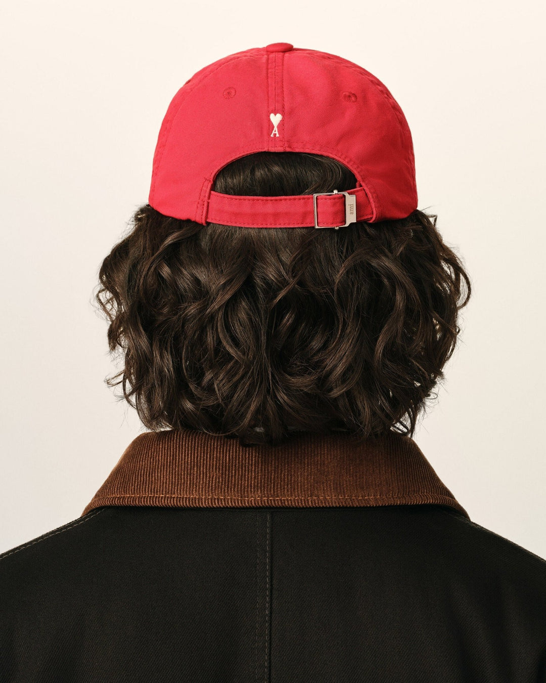 AMI PARIS - Casquette en coton « Thank You For Being a Friend » Rouge rubis délavé - Lothaire