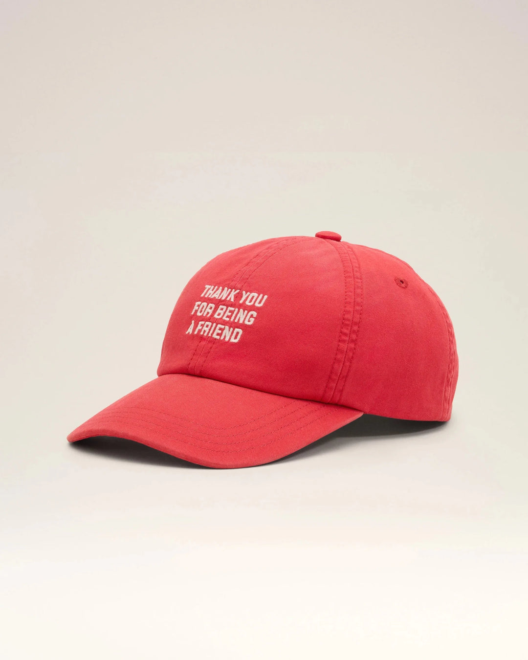 AMI PARIS - Casquette en coton « Thank You For Being a Friend » Rouge rubis délavé - Lothaire
