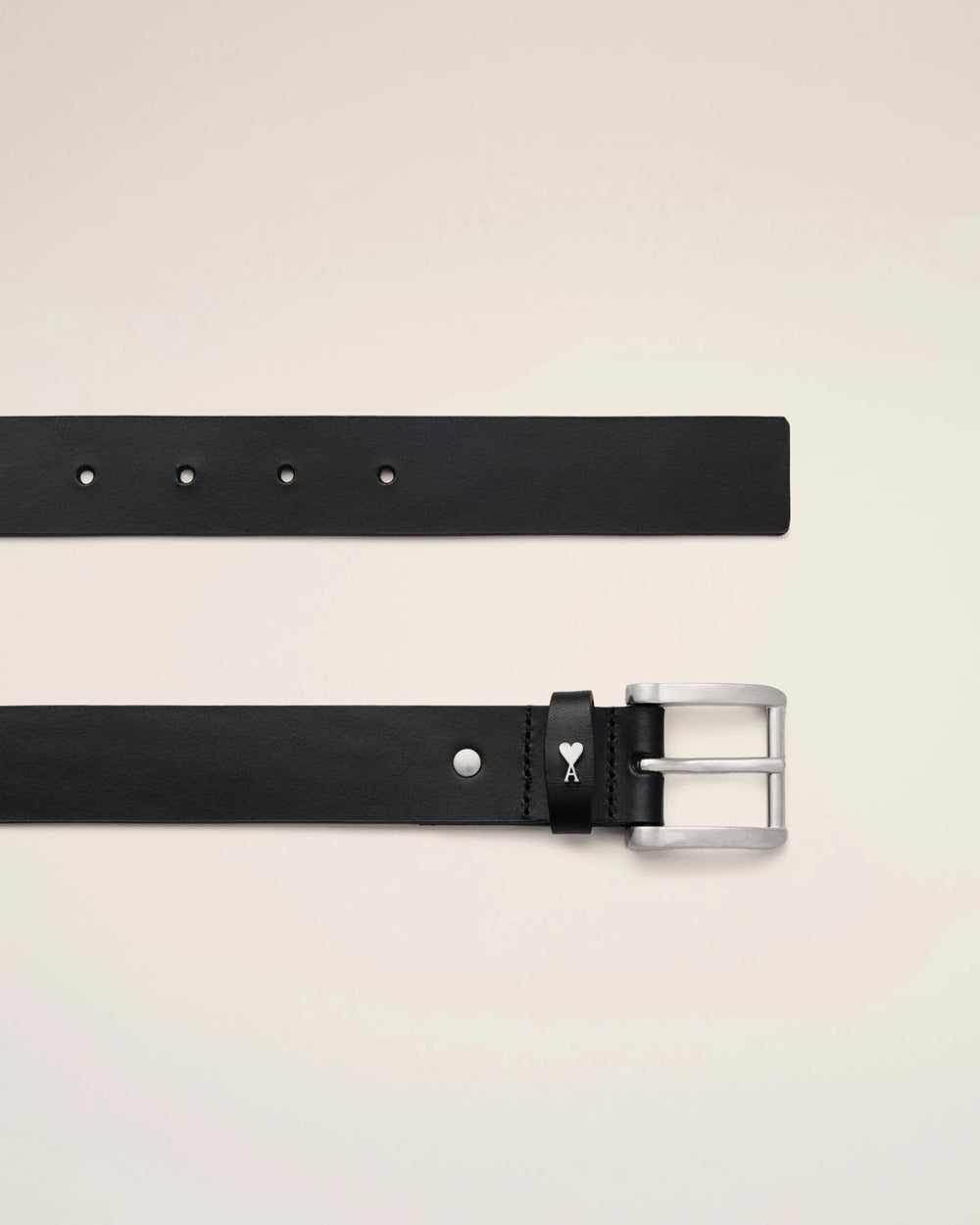AMI PARIS - Ceinture Paris Paris en cuir Noir / Argent - Lothaire