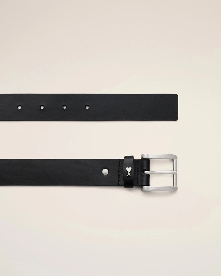 AMI PARIS - Ceinture Paris Paris en cuir Noir / Argent - Lothaire