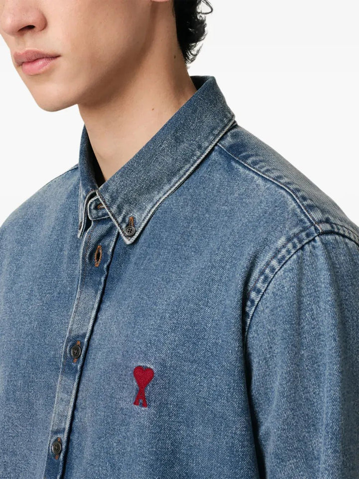 AMI PARIS - chemise Ami de Coeur denim bleu - Lothaire