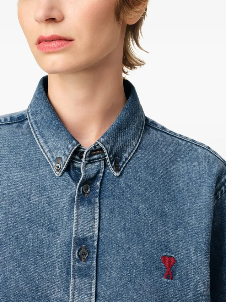 AMI PARIS - chemise Ami de Coeur denim bleu - Lothaire