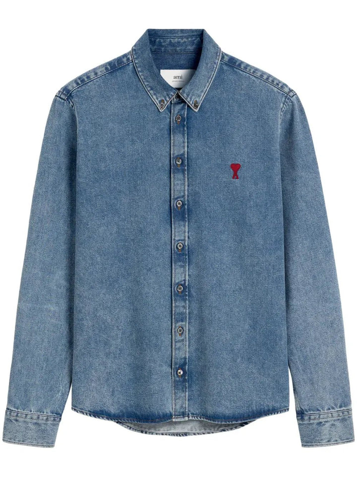 AMI PARIS - chemise Ami de Coeur denim bleu - Lothaire