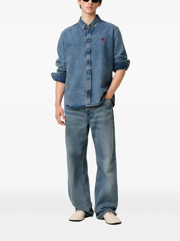 AMI PARIS - chemise Ami de Coeur denim bleu - Lothaire