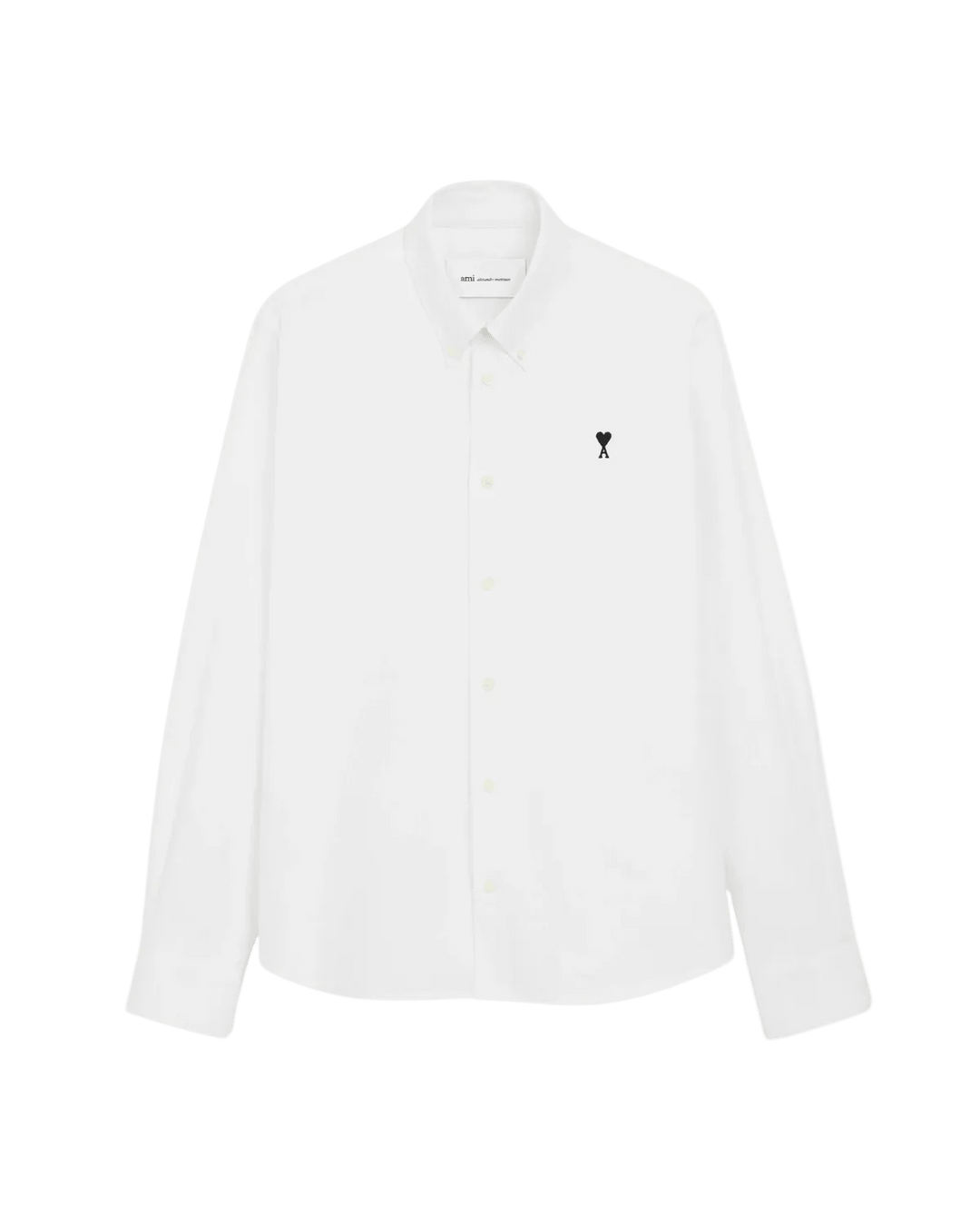 AMI PARIS - Chemise Boutonnée Ami de Coeur en Coton Oxford Blanc naturel - Lothaire