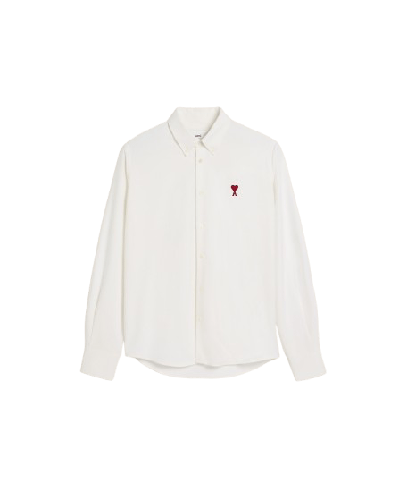 AMI PARIS - CHEMISE COL BOUTONNÉ AMI DE COEUR EN COTON Blanc - Lothaire