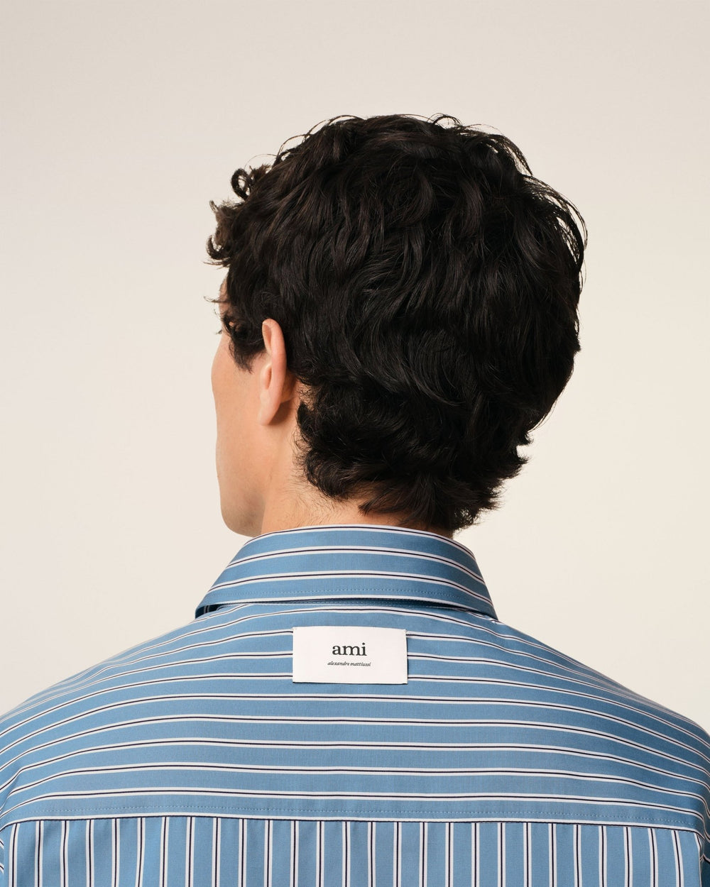 AMI PARIS - CHEMISE COUPE BOXY EN COTON Bleu - Lothaire