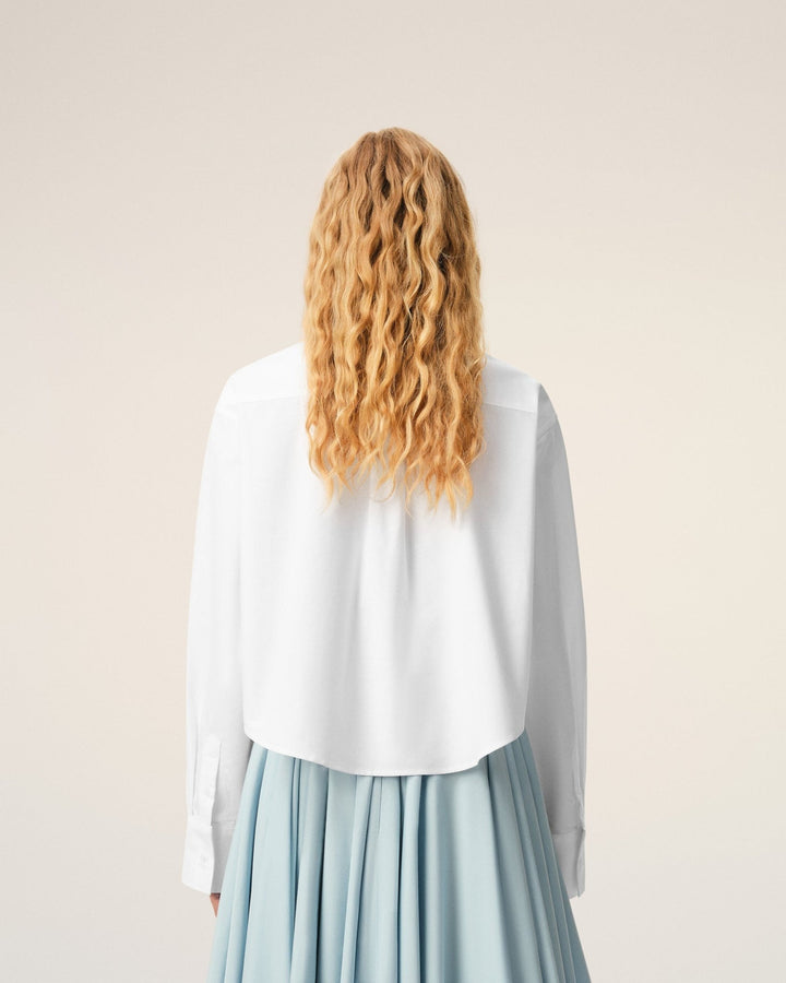 AMI PARIS – Chemise courte en coton Ami de Cœur embossé Blanc naturel - Lothaire