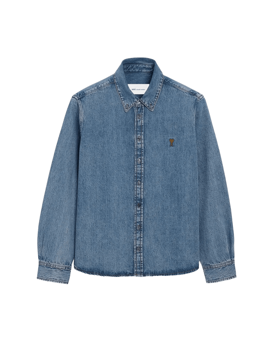 AMI PARIS - Chemise Denim Ami De Coeur en Coton Bleu délavé - Lothaire