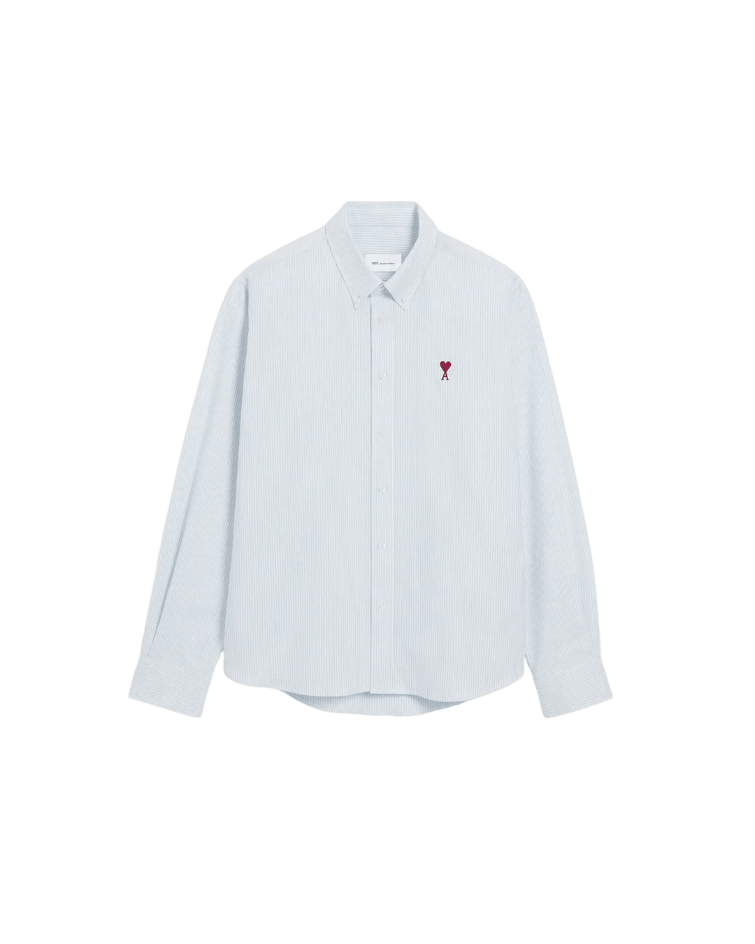AMI PARIS – Chemise en coton Oxford rayé Ami de Cœur Bleu ciel / Blanc naturel - Lothaire