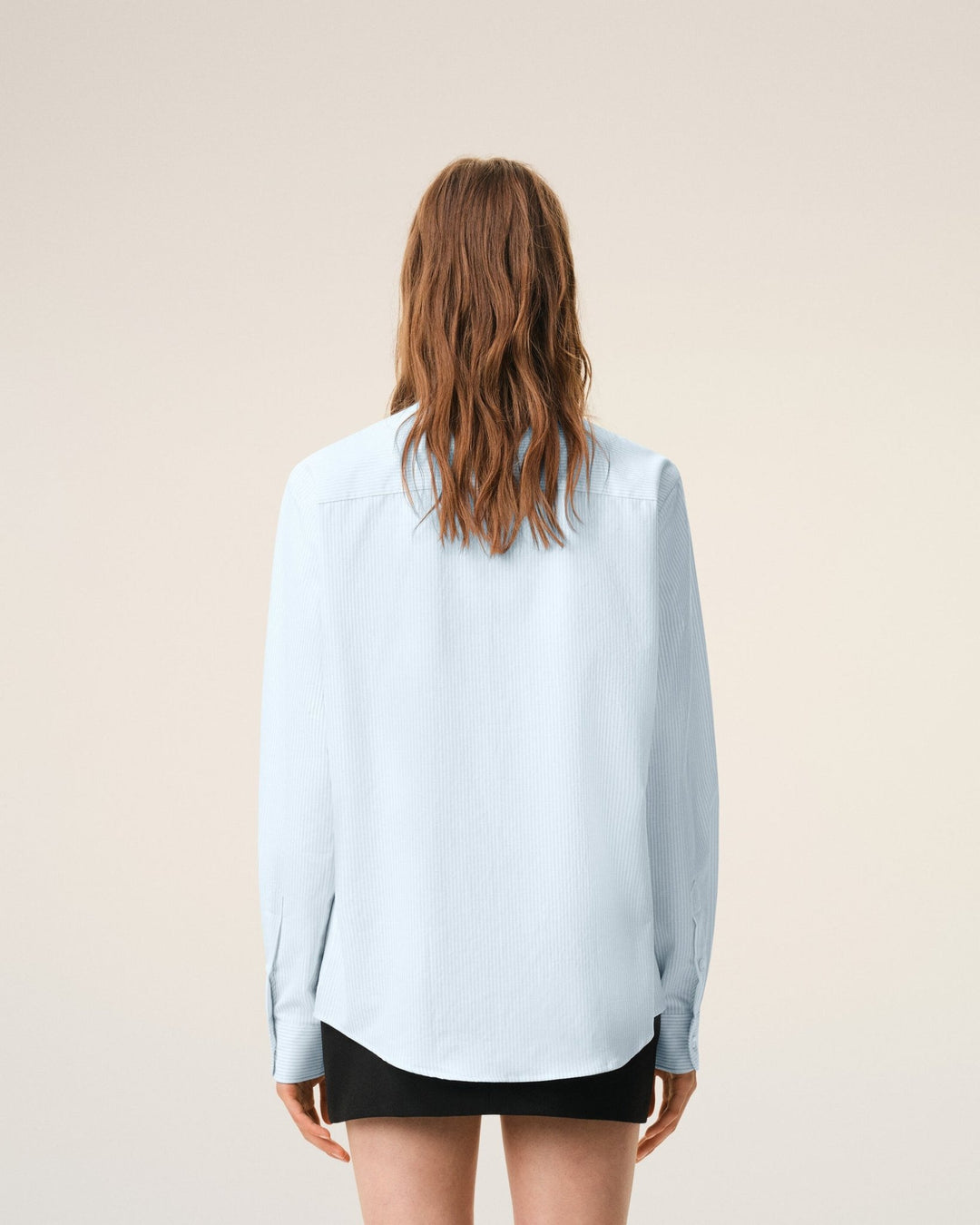 AMI PARIS – Chemise en coton Oxford rayé Ami de Cœur Bleu ciel / Blanc naturel - Lothaire