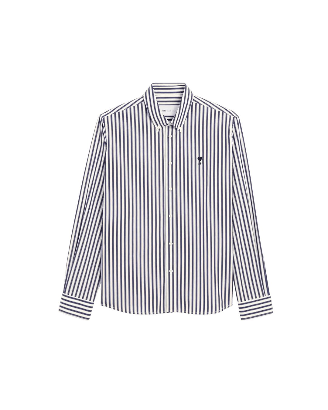 AMI PARIS - Chemise rayée Ami de Cœur en coton Bleu roi / Blanc - Lothaire