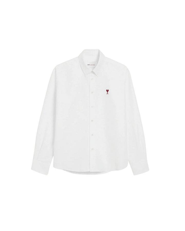 AMI PARIS - Chemise unisexe Ami de Cœur en coton Oxford Blanc naturel - Lothaire