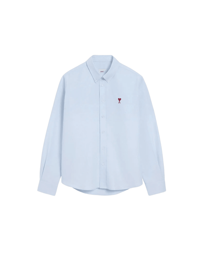 AMI PARIS - Chemise unisexe Ami de Cœur en coton Oxford Bleu ciel - Lothaire