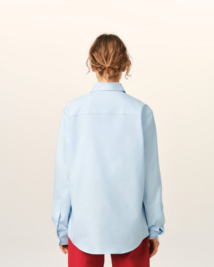 AMI PARIS - Chemise unisexe Ami de Cœur en coton Oxford Bleu ciel - Lothaire