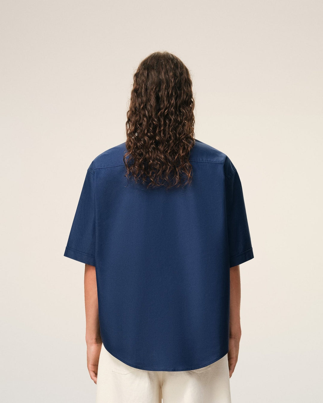 AMI PARIS - Cotton Boxy Embroidered Ami De Coeur Bleu encre - Lothaire