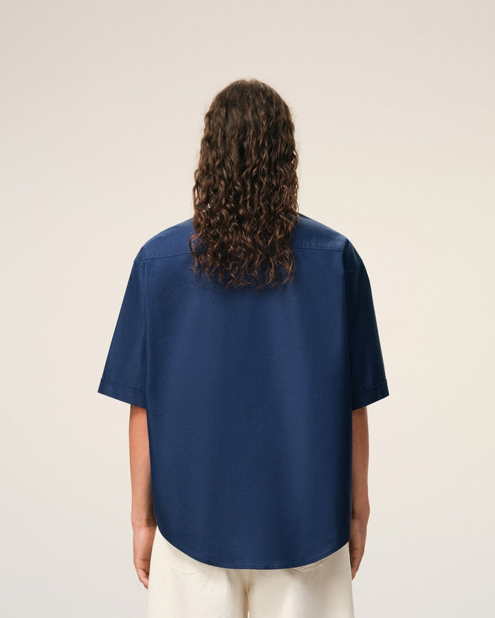 AMI PARIS - Cotton Boxy Embroidered Ami De Coeur Bleu encre - Lothaire