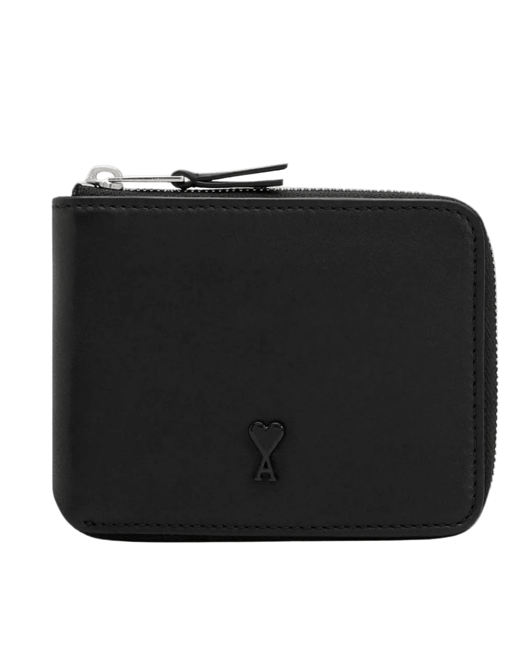 AMI PARIS - Cowhide Leather Ami De Coeur Compact Wallet Noir - Lothaire