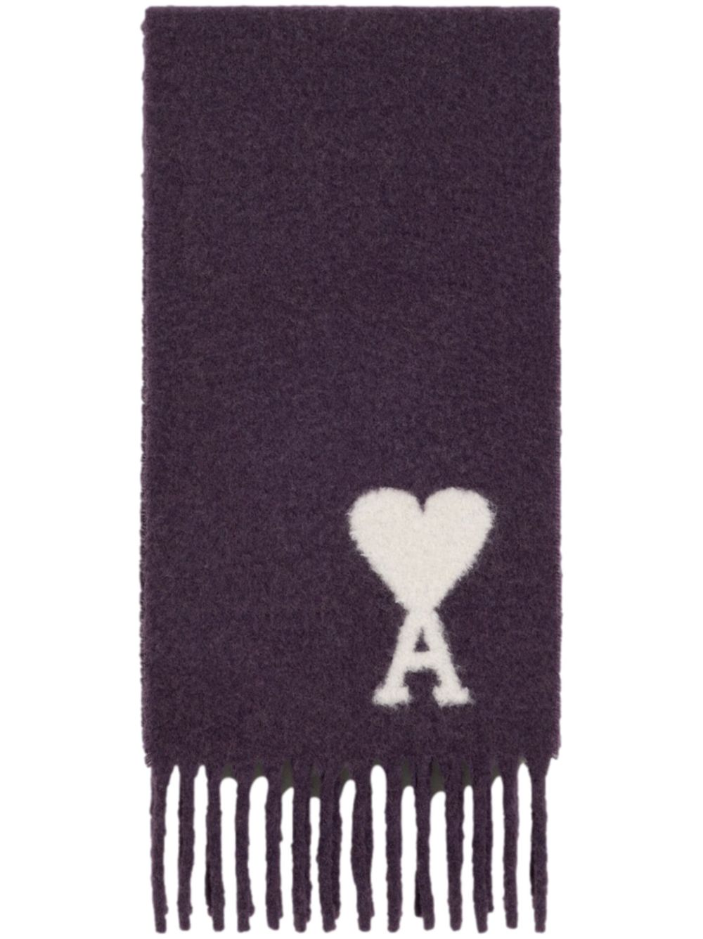 Ami Paris - Echarpe oversize à logo brodé violette - Lothaire