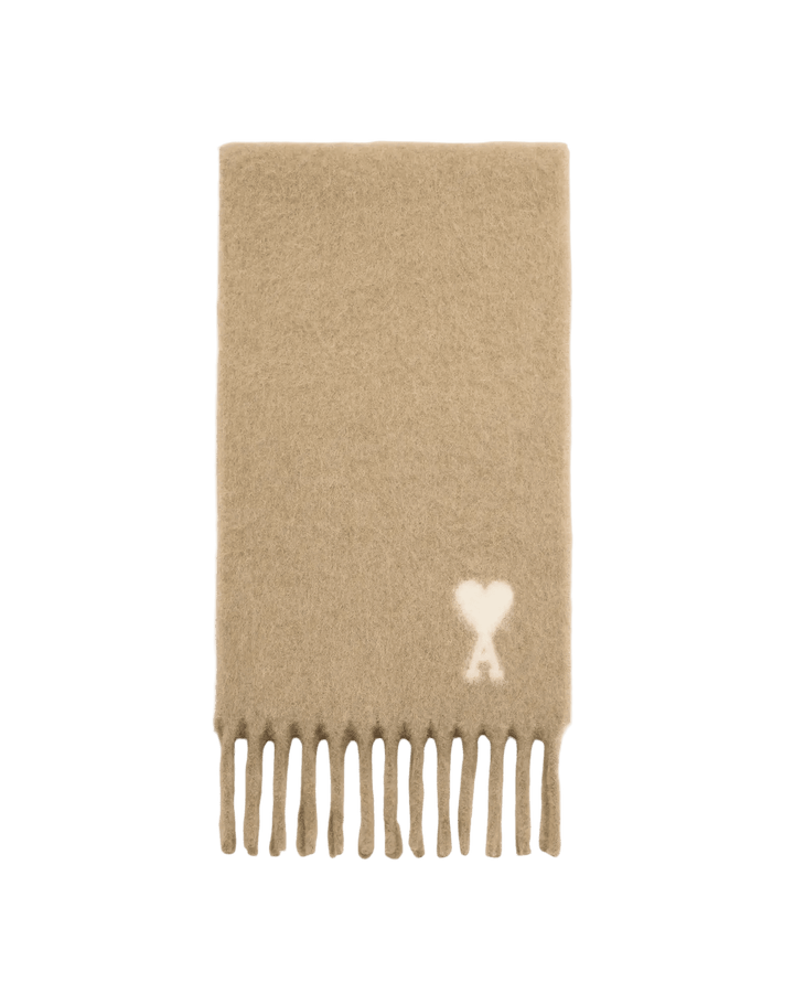 AMI PARIS - Écharpe oversize Ami de Cœur en alpaga Beige mastic - Lothaire