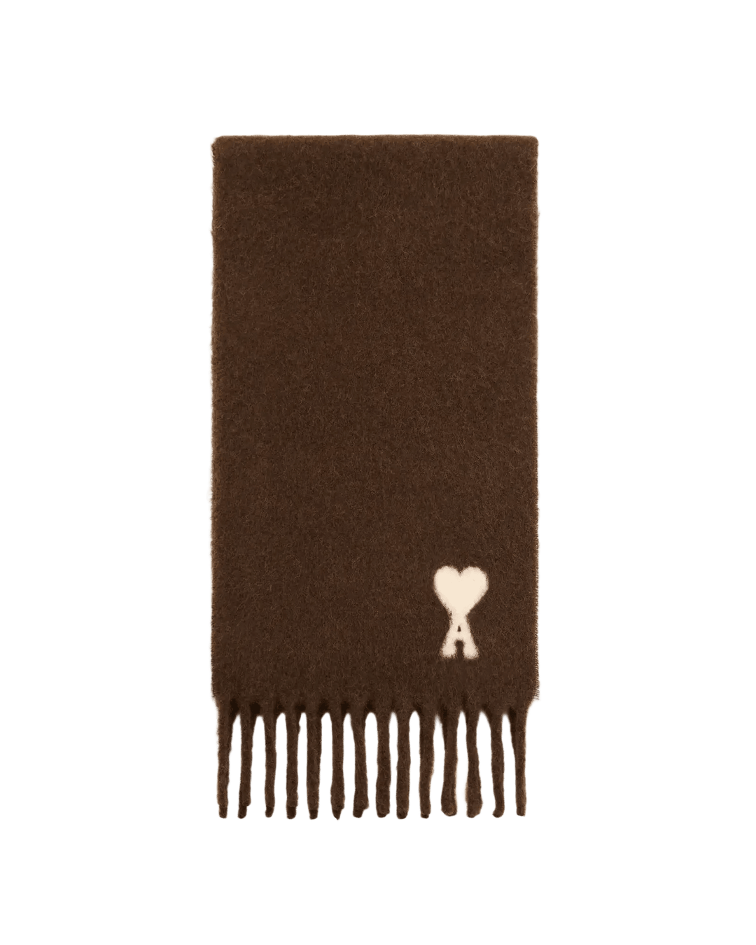 AMI PARIS - Écharpe oversize Ami de Coeur en alpaga Marron - Lothaire