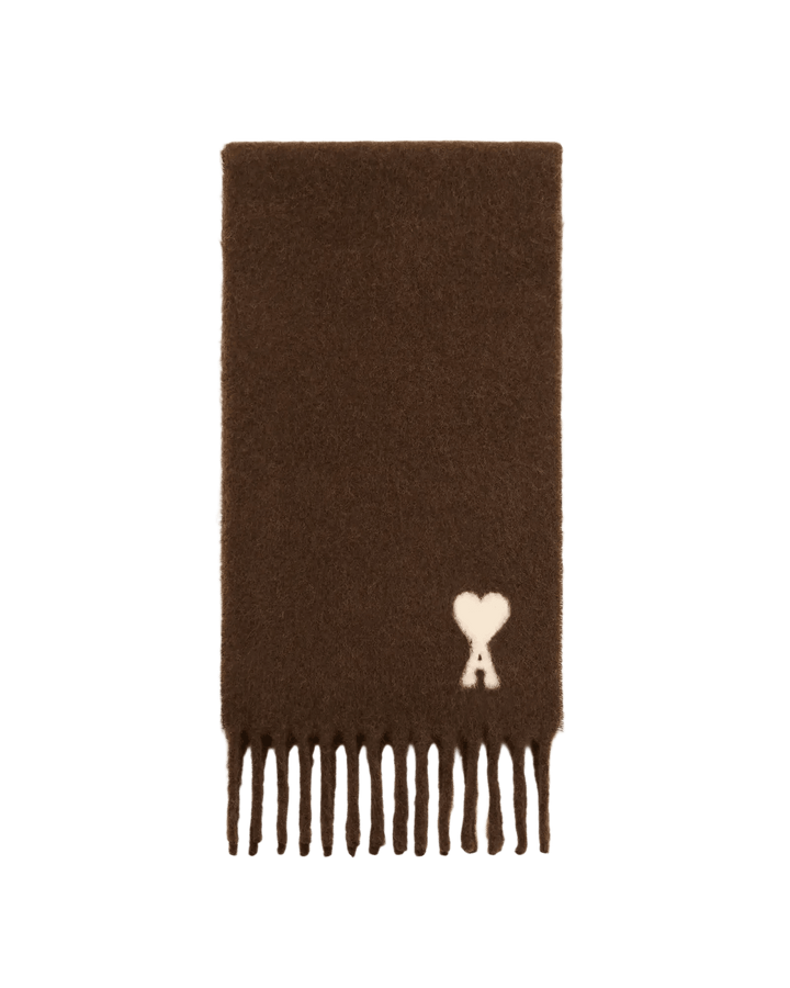 AMI PARIS - Écharpe oversize Ami de Coeur en alpaga Marron - Lothaire