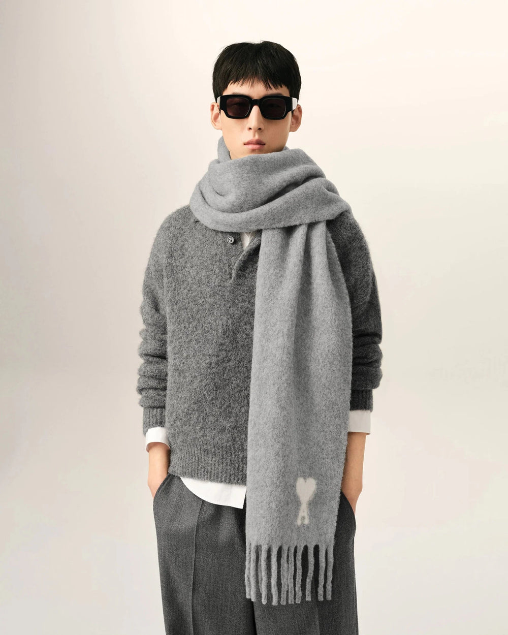 AMI PARIS - Echarpes - usf673.aw0004 095 gris cendre - Lothaire