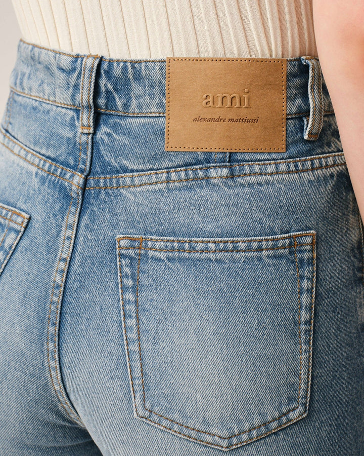 AMI PARIS - Flare Fit Jeans in Used Indigo Denim - Lothaire