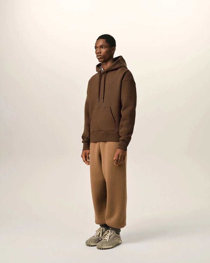 AMI PARIS - Hoodie Ami de Coeur embossé Marron chocolat - Lothaire