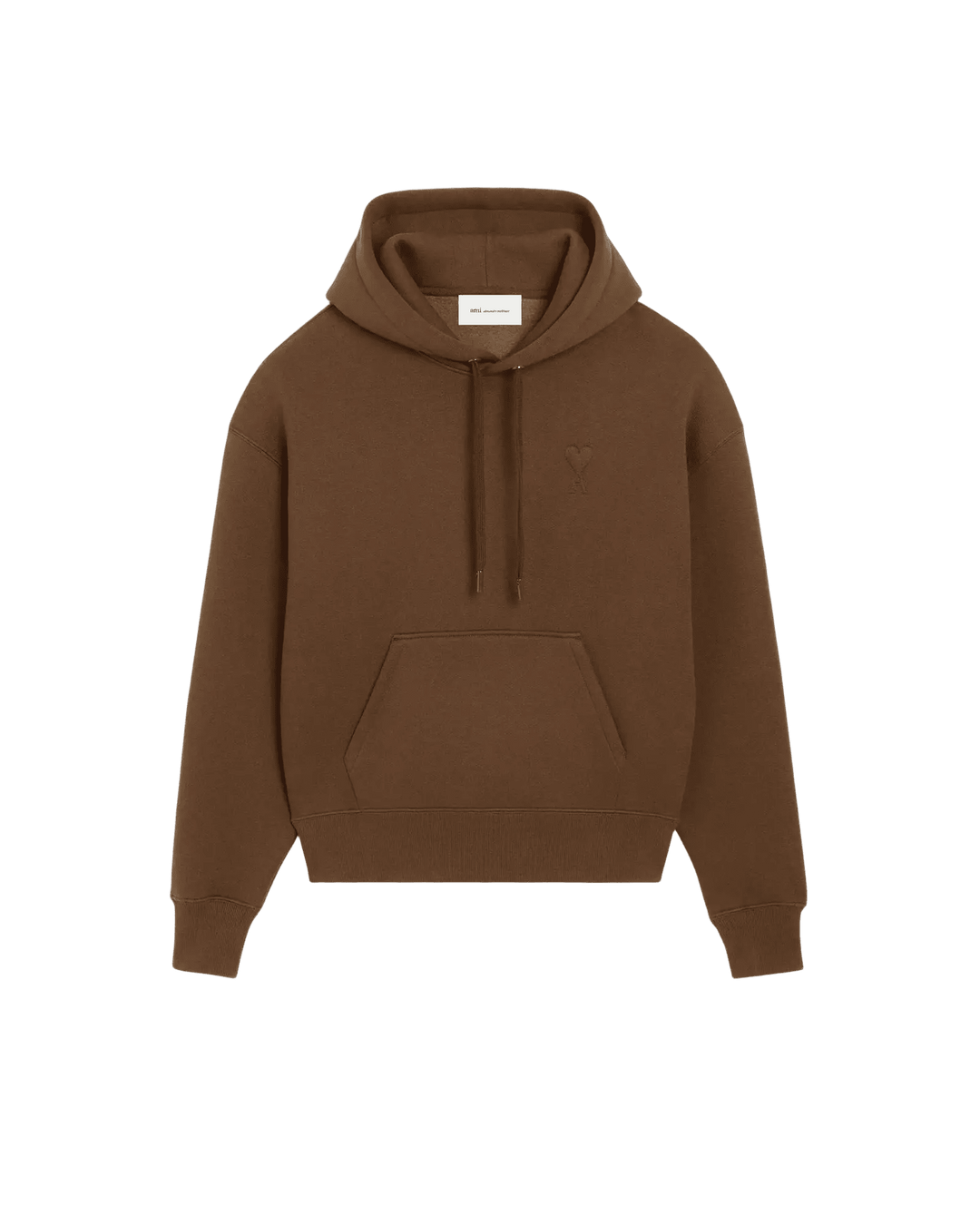 AMI PARIS - Hoodie Ami de Coeur embossé Marron chocolat - Lothaire