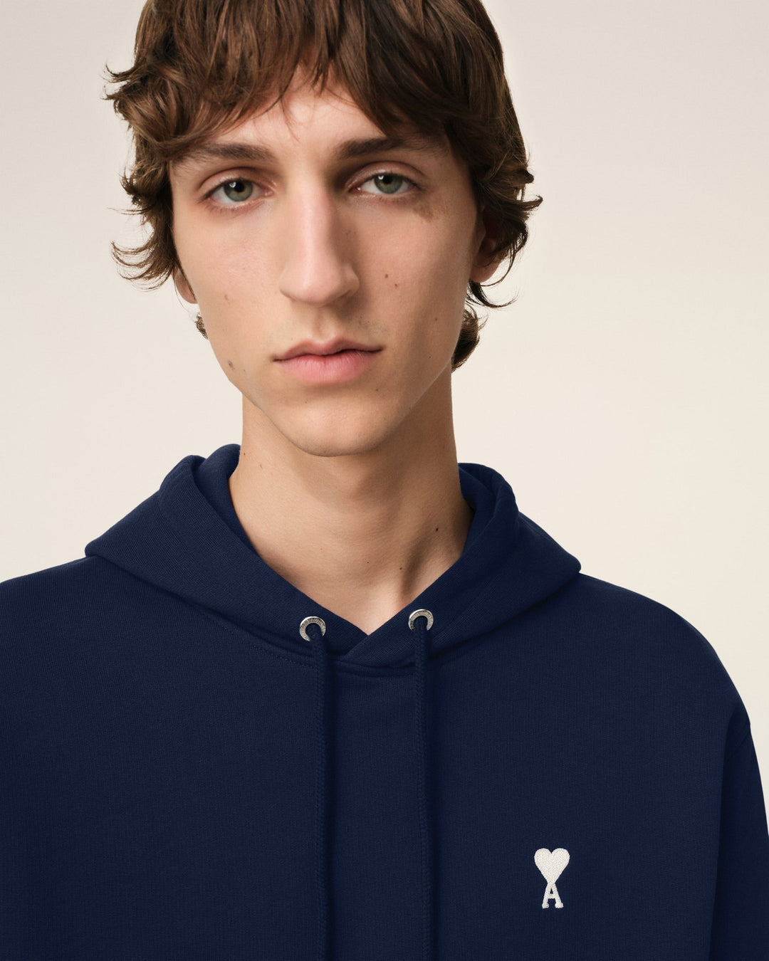 AMI PARIS HOODIE BLEU MARINE AMI DE COEUR EN COTON Bleu marine - Lothaire