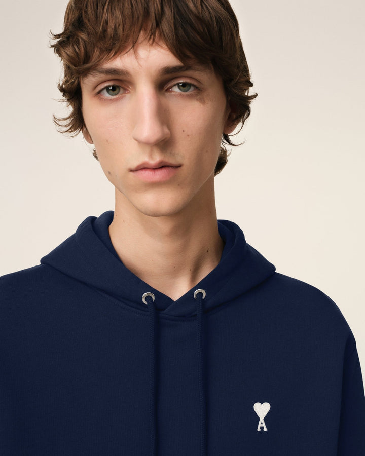AMI PARIS HOODIE BLEU MARINE AMI DE COEUR EN COTON Bleu marine - Lothaire